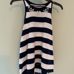 Navy Blue Striped Hollister Tank
